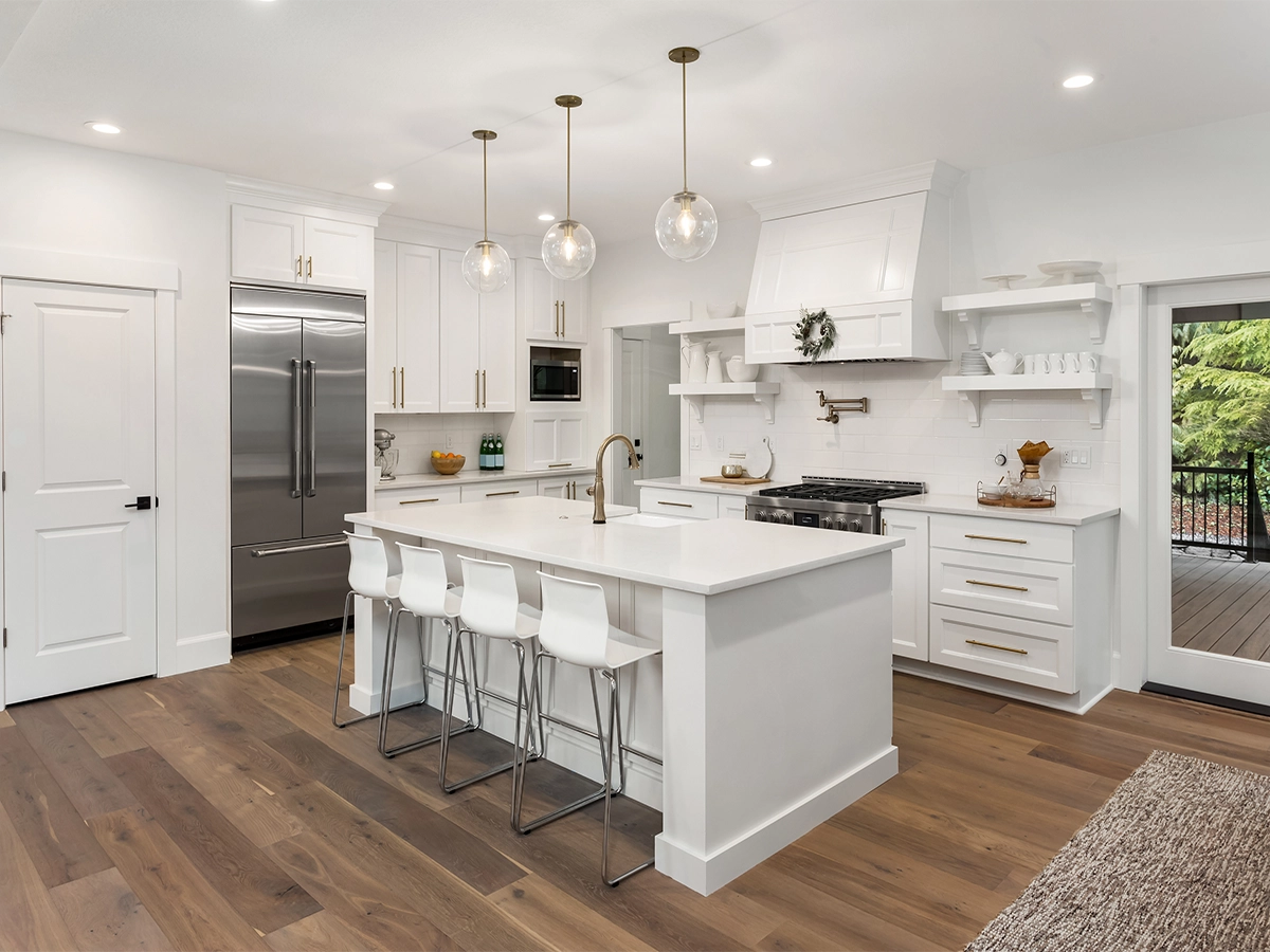White kitchen remodel by a kitchen and bathroom remodeling contractor